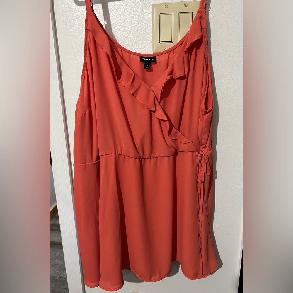 Torrid Babydoll Tank with Ruffle & Tie detailing